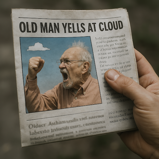Man Yells At Cloud image created with LLM